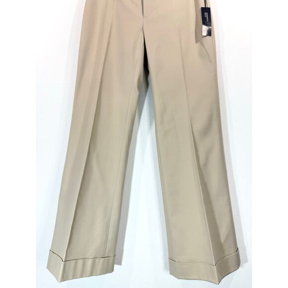 NWT Banana Republic Jackson Fit Wide Leg Pants Sz 4 Beige Stretch Work Trousers - Picture 4 of 11